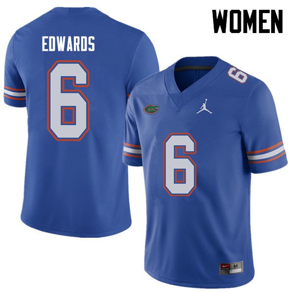 Jordan Brand Women #6 Brian Edwards Florida Gators College Football Jerseys Royal